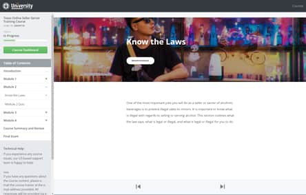 TABC Online Course Screenshot