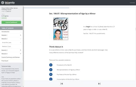 TABC Online Course Screenshot